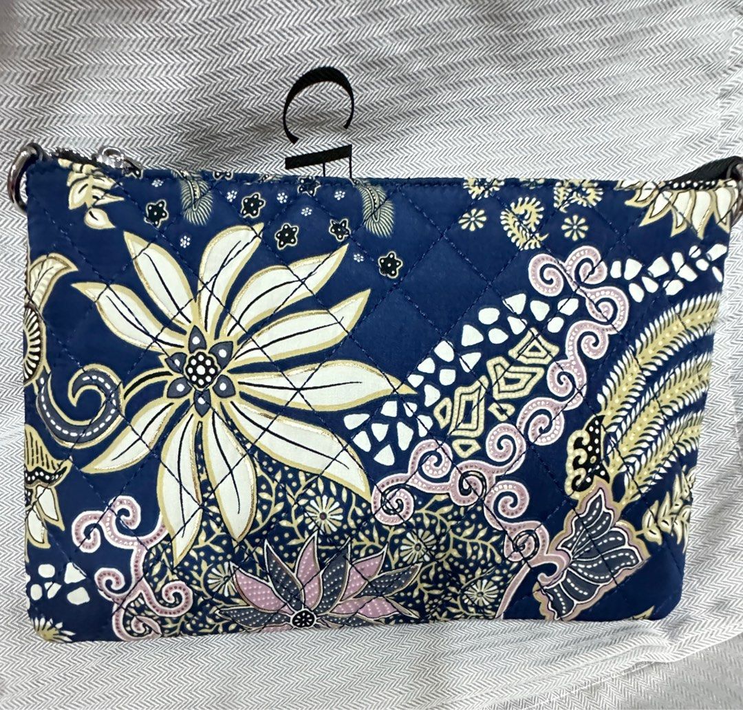 Ultra marine batik printed clutch bag wristlet grab bag Women s