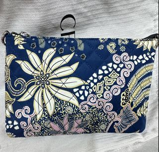 Ultra marine batik printed clutch bag