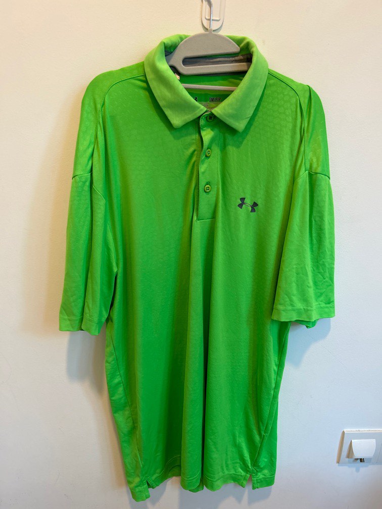Lime green discount under armour polo