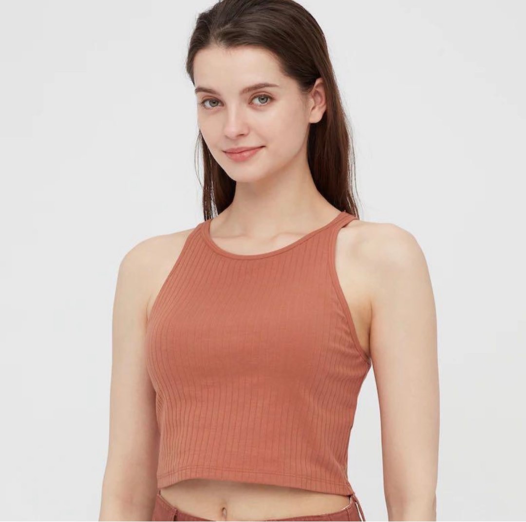 RIBBED CROPPED BRA SLEEVELESS TOP