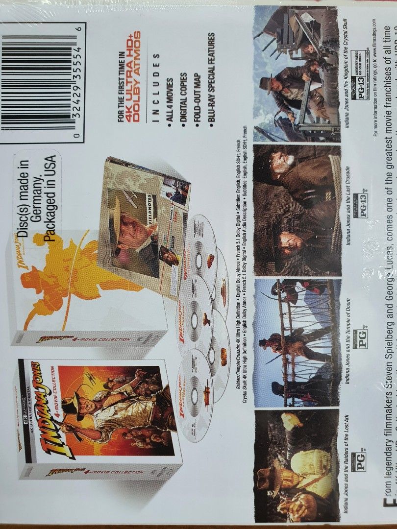 Indiana Jones 4-Film Collection - 4K UHD only Box Set w/ Map