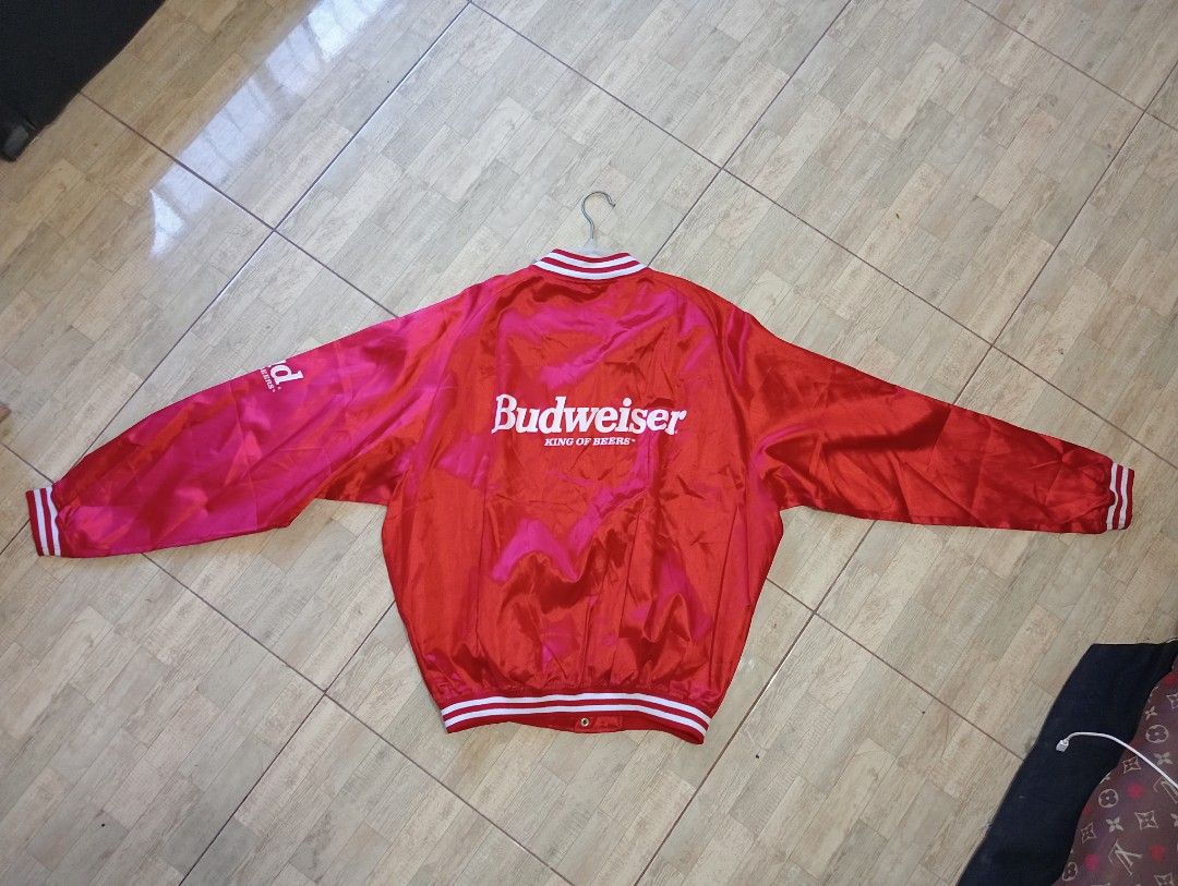 Starter Mens Budweiser Varsity Jacket, Red, Large