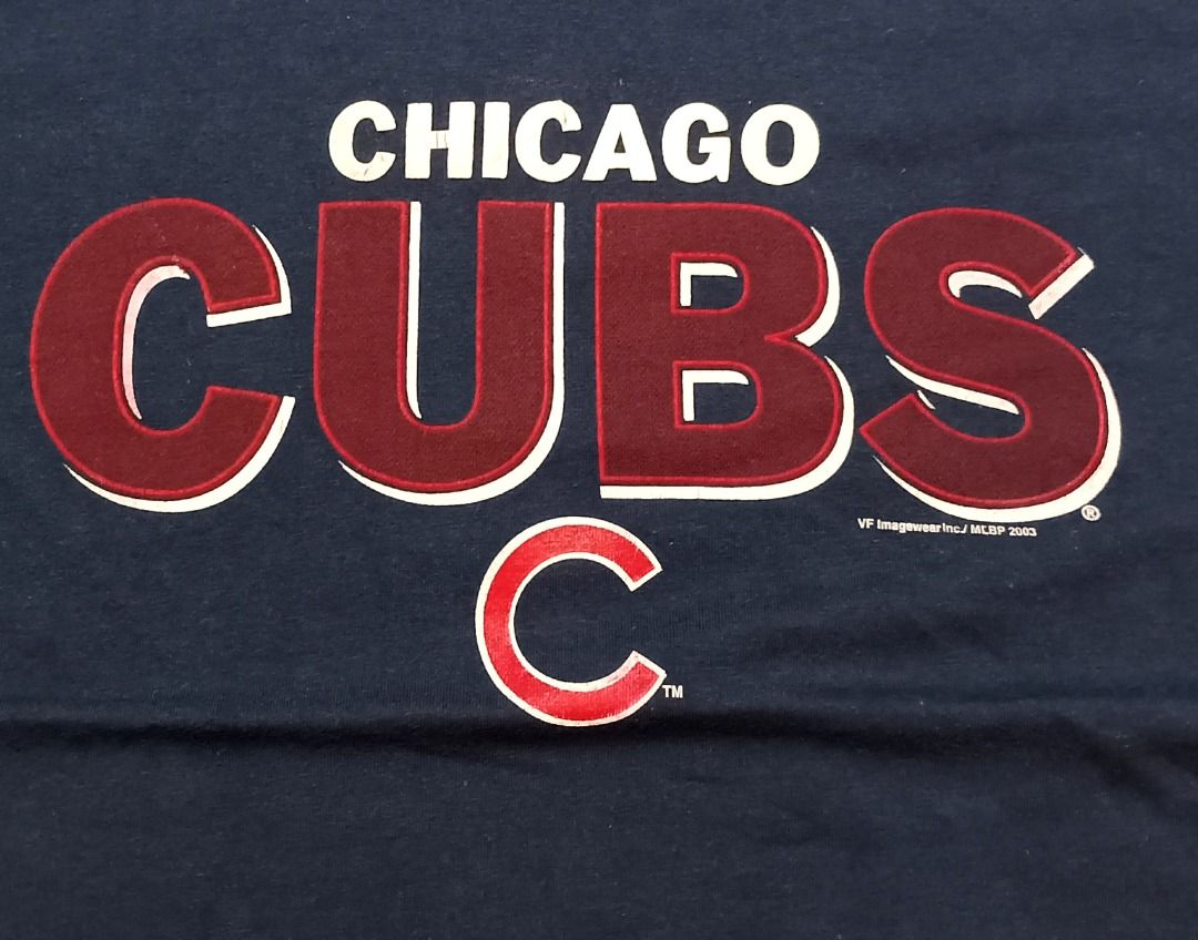 Vintage MLB Chicago Cubs Dated 2003 Navy Blue Shirt, Men's Fashion