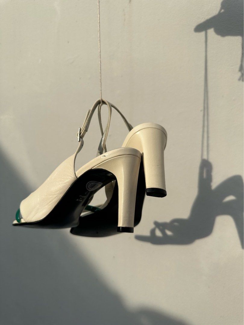 White and discount green heels