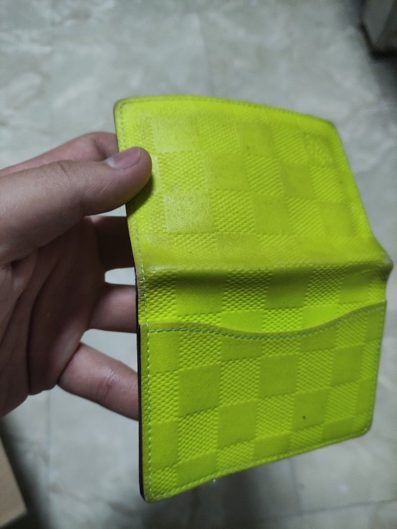 Louis Vuitton, Bags, Rare Neon Interiorlouis Vuitton Brazza Ebene Wallet  With Neon Yellow