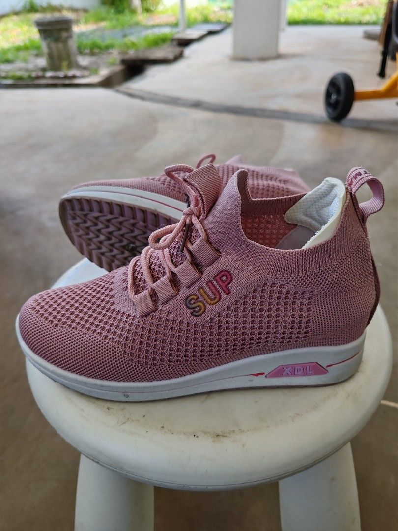 Pink sneaker top wedges