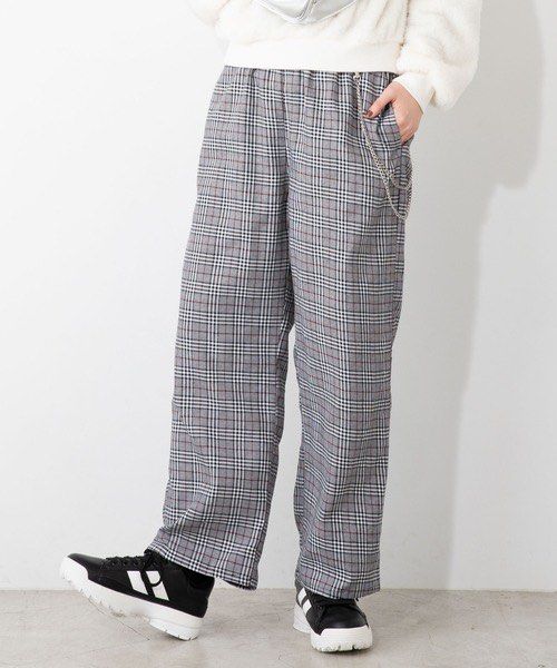 Checkered pants with chain best sale