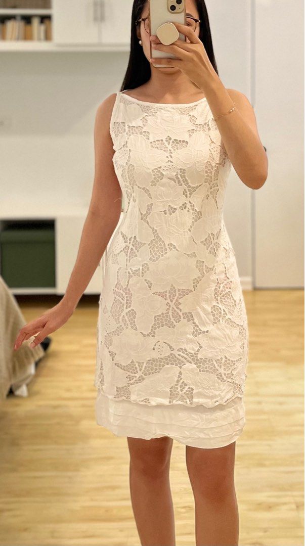 Boat neck clearance lace dress