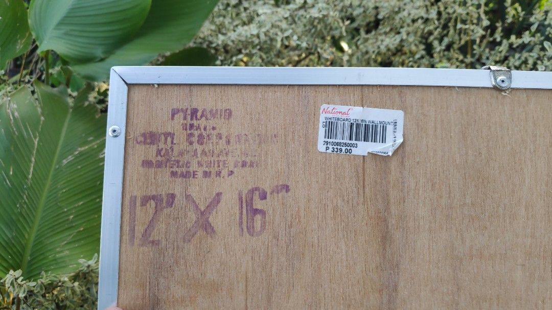 Whiteboard 12"x16" (Category: Stationery & School Supplies) located in Pasig City. Submitted by brigs.closet (Listing ID 1247415227, Image 2). Description: Used only for 2 months for an exam. Bought from National for 339 pesos..