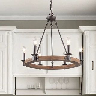 Wooden Chandelier , Looks like candle Design , Vintage feel ，american style