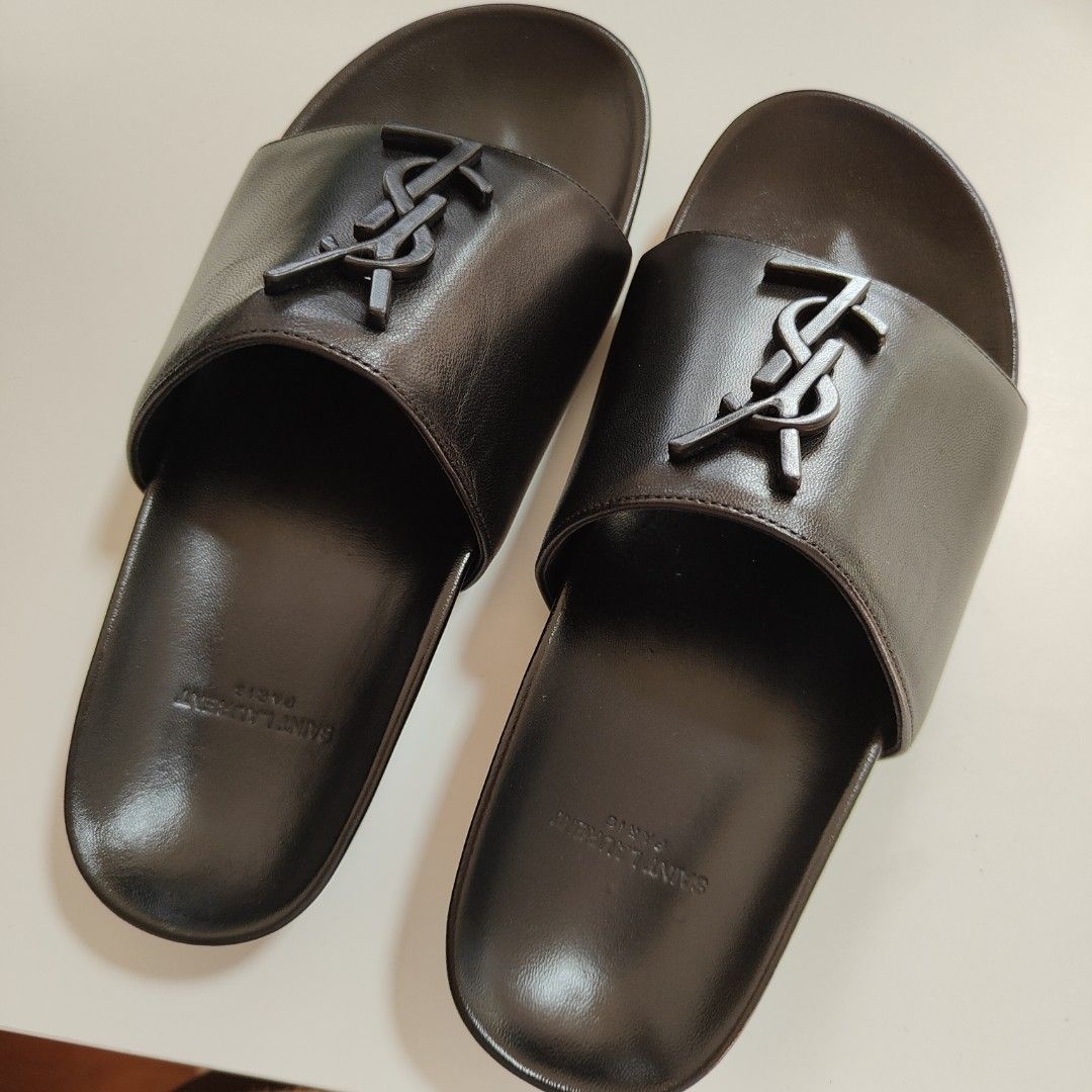 Ysl leather 2025 slides