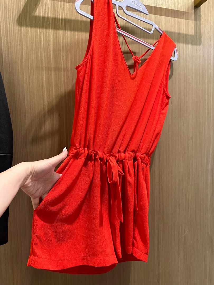 Zara red romper sales