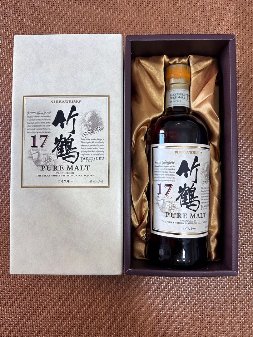 竹鶴17年收藏全新Nikka Whisky Pure Malt 靚盒日本威士忌, 嘢食& 嘢飲