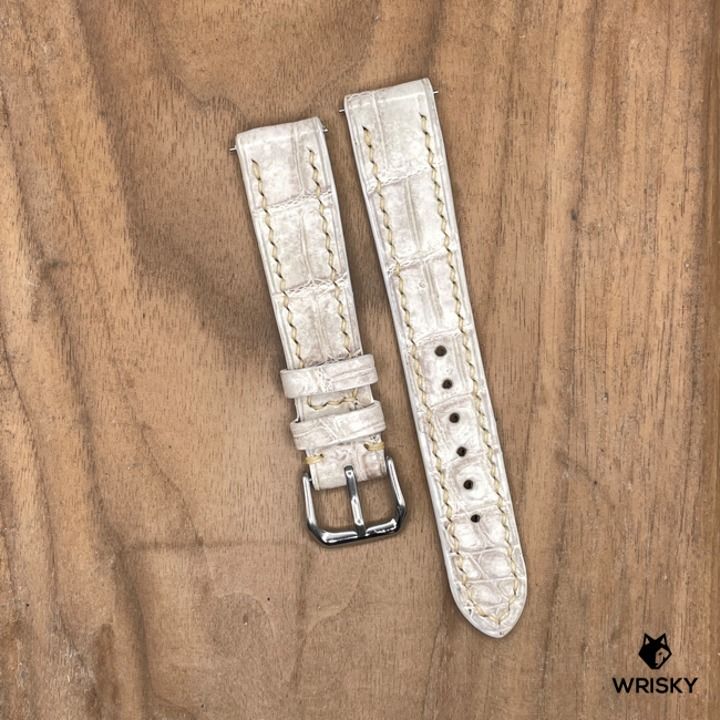 White leather sales watch band 18mm
