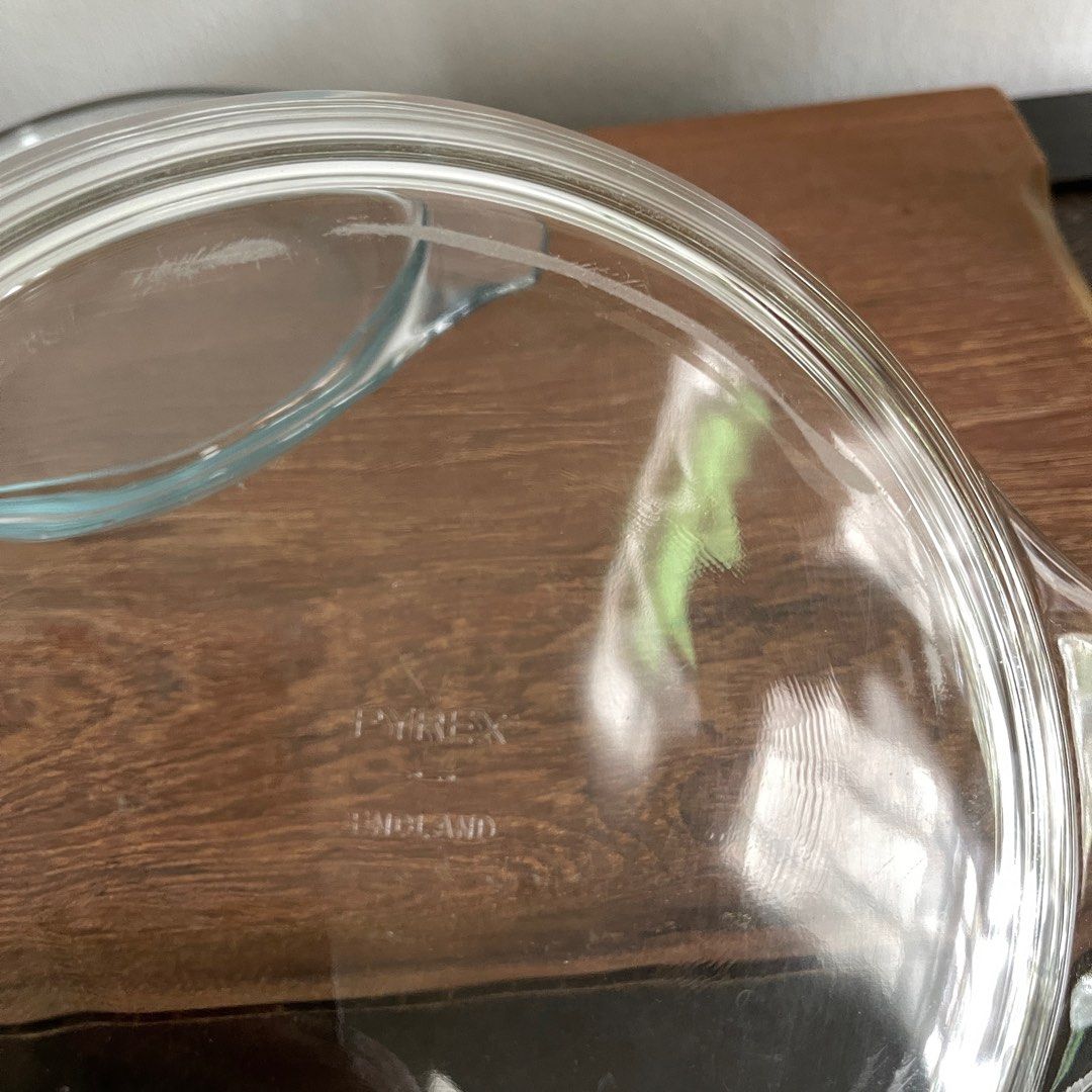 Vintage Rétro Jaj Pyrex Four Verre Large Assiette 24.8cm Noir Flocon 1960s