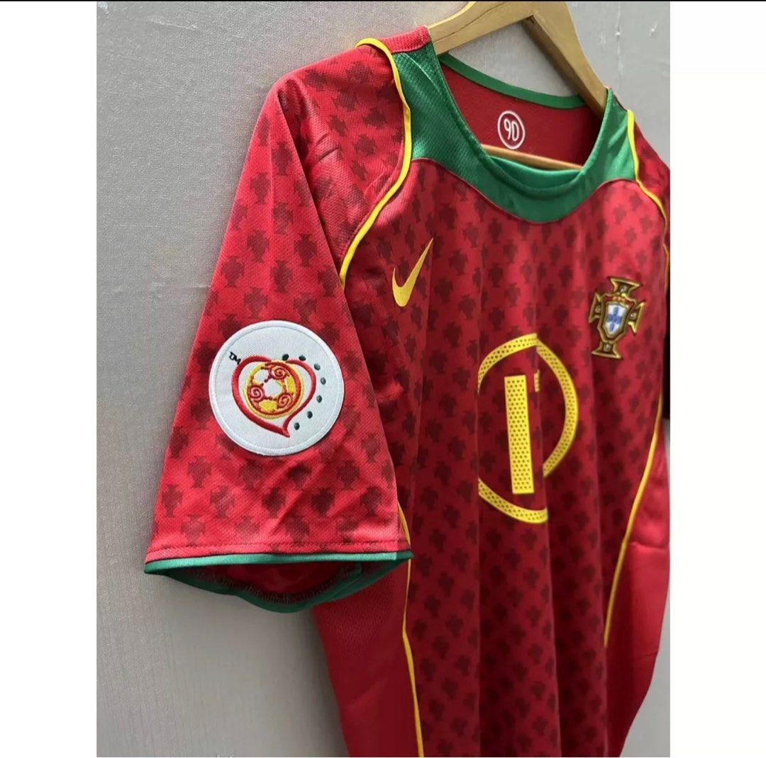 Portugal 2004 Retro RONALDO #17 Euro Cup Final Soccer Jersey - Size Large  Men