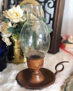 9” vintage candle lamp