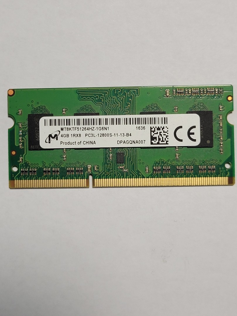 美光4G 1Rx8 RAM DDR3L-1600 PC3L-12800S 筆電記憶體1.35V低電壓現貨