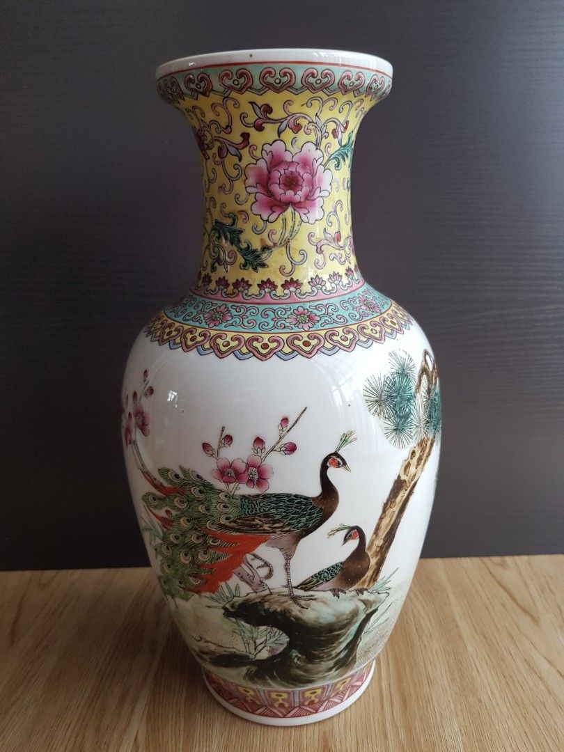中国景德镇孔雀瓷器花瓶 China jingdezhen Porcelain Vase