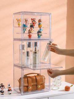 Source New Acrylic Blind Box Storage Display Stand Toys Cabinet Dolls  Display Case Dustproof Perfume Organizer Portable Storage Box on  m.