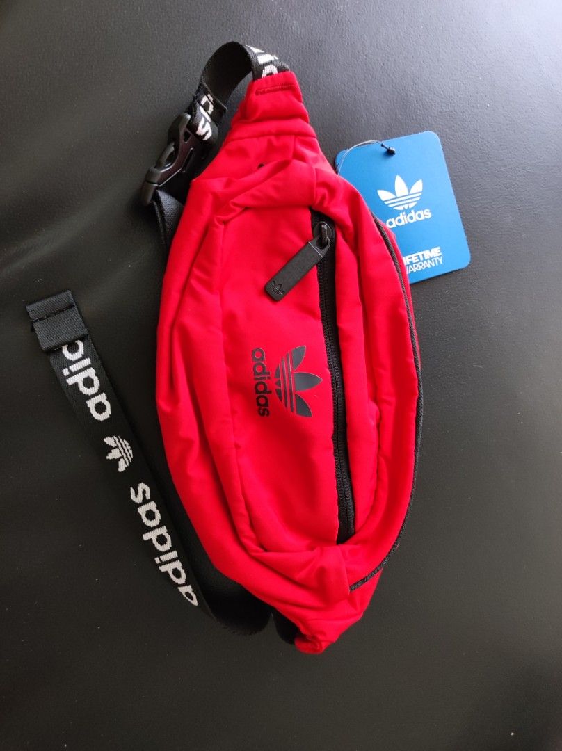 Adidas Originals Red waist pouch crossbody bag
