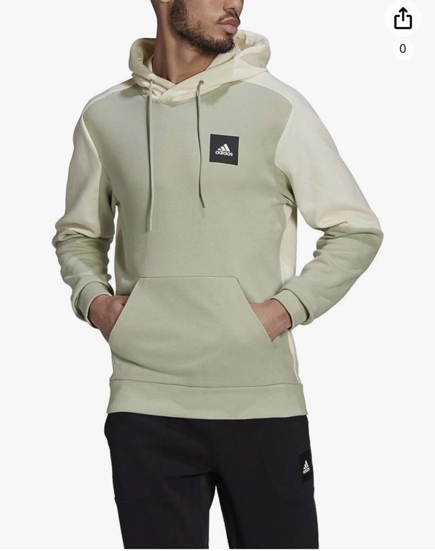 Adidas Sportswear Stadium Pullover Fleece Hoodie Sz S Mens Cream Halo