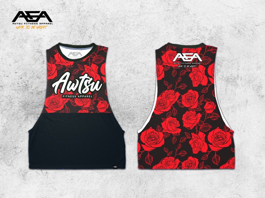 AFA Green Floral Sublimation Openside Tank Top