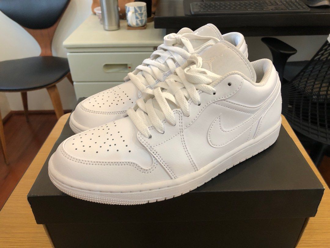 Air Jordan 1 Low Triple White Size 8 US Men s Fashion Footwear