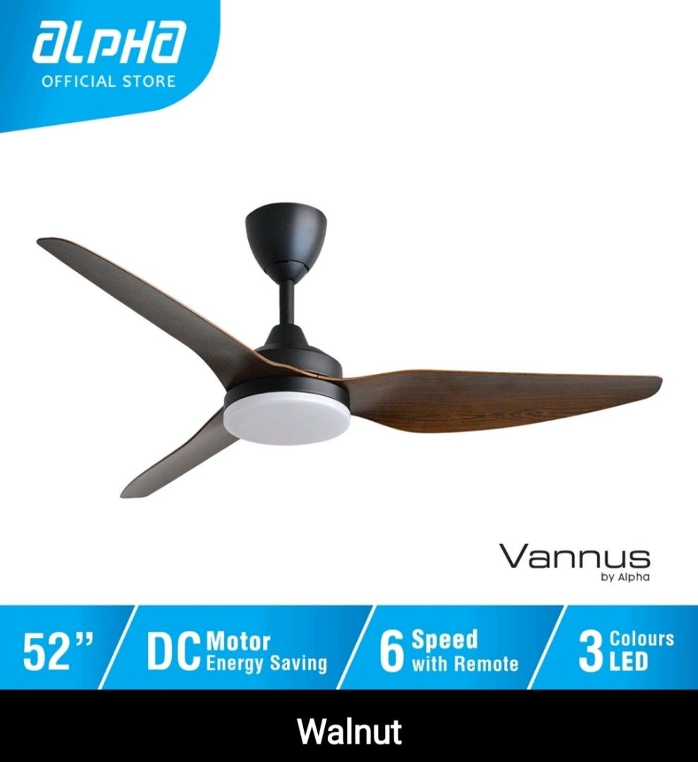 ALPHA Vannus VC3 LED 3B 52 Inch DC Motor Ceiling Fan with 3 Blades (6