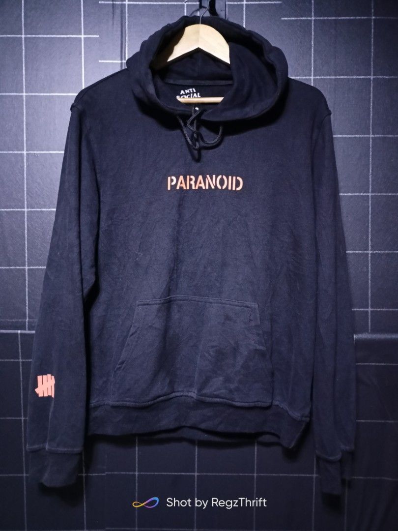 Anti Social social club x Undefeated Paranoid black hoodie Men s