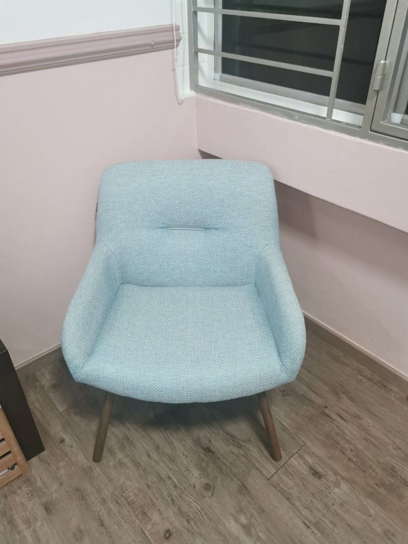 Arm chair with soothing light green color, Furniture & Home Living