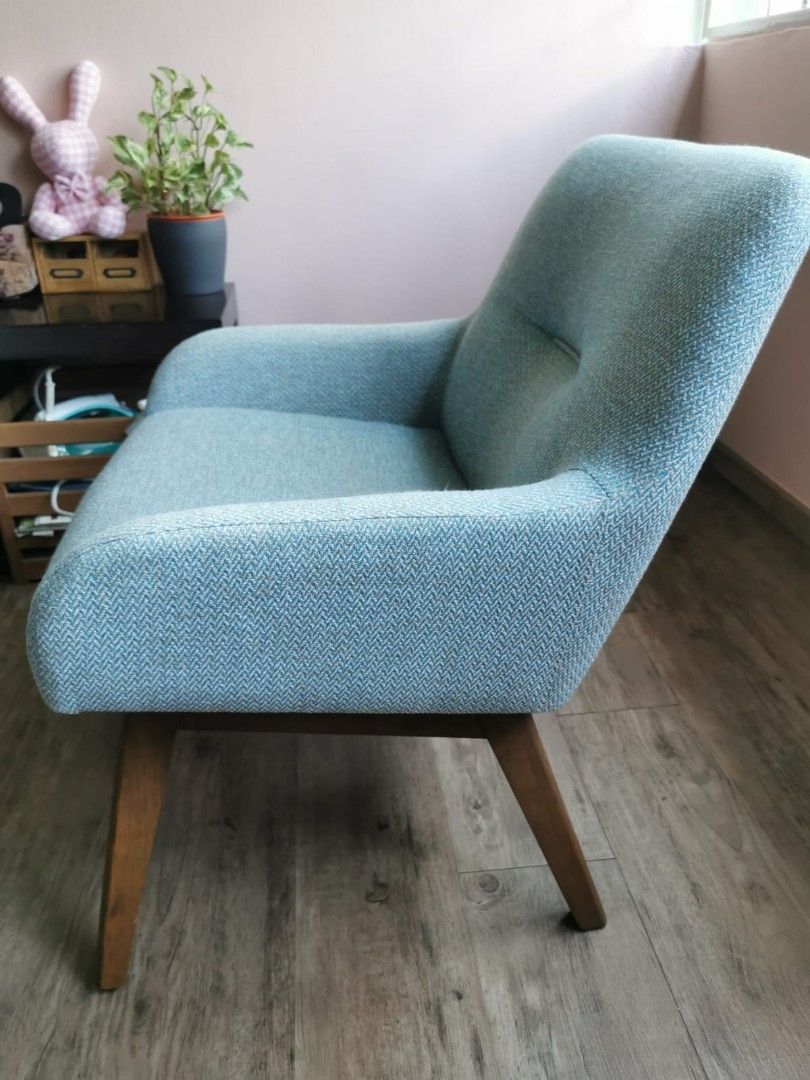 Arm chair with soothing light green color, Furniture & Home Living