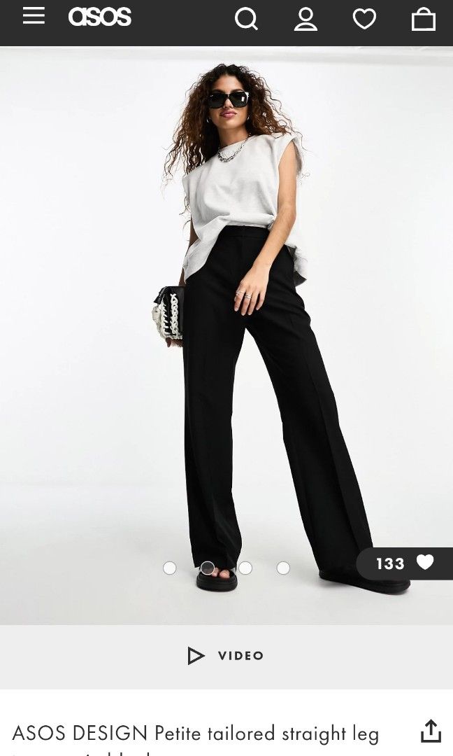 ASOS DESIGN tailored straight leg pants in black