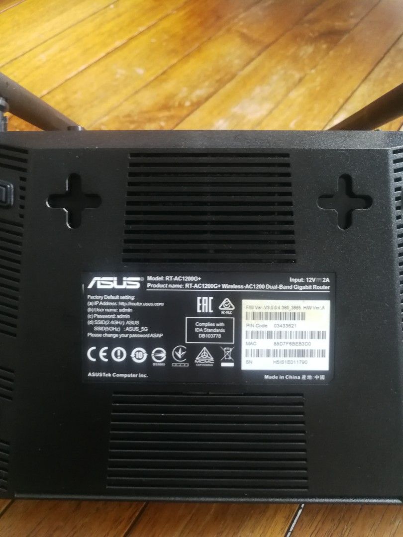 Asus wireless router AC-1200 Dual Band, Computers & Tech, Parts ...