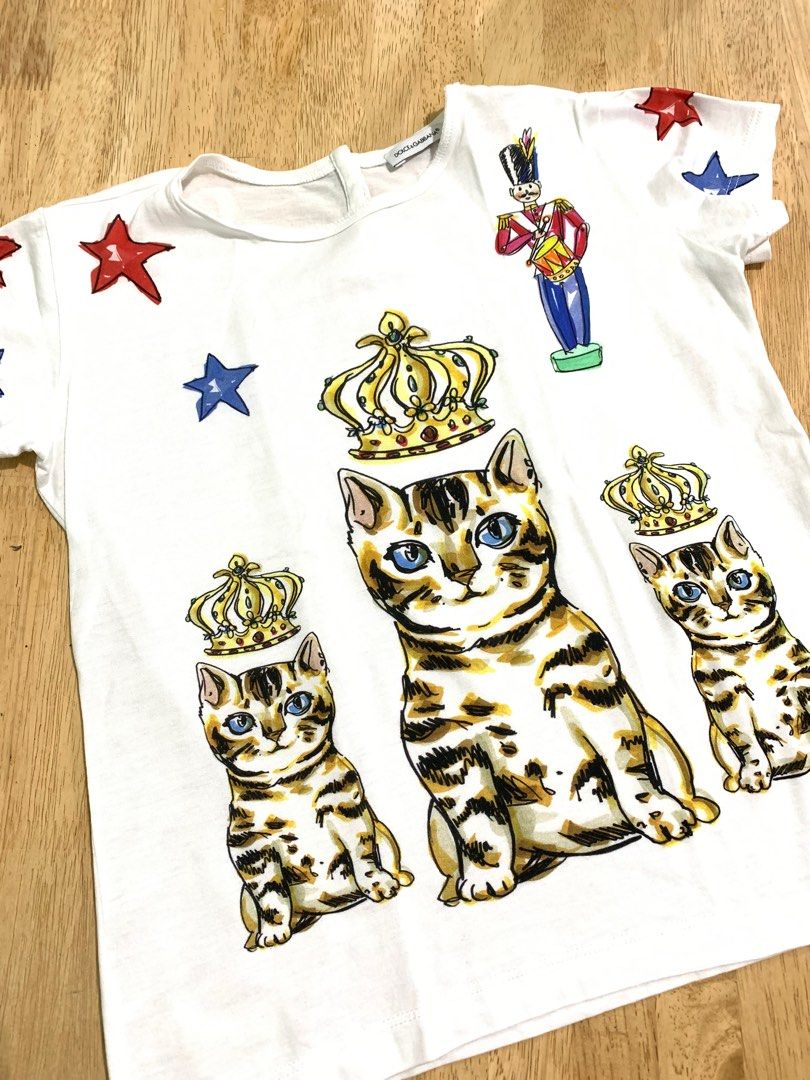 AUTHENTIC DOLCE GABBANA TSHIRT GIRLS CATS Babies Kids Babies Kids Fashion on Carousell