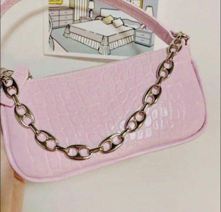 Baby pink clearance baguette bag