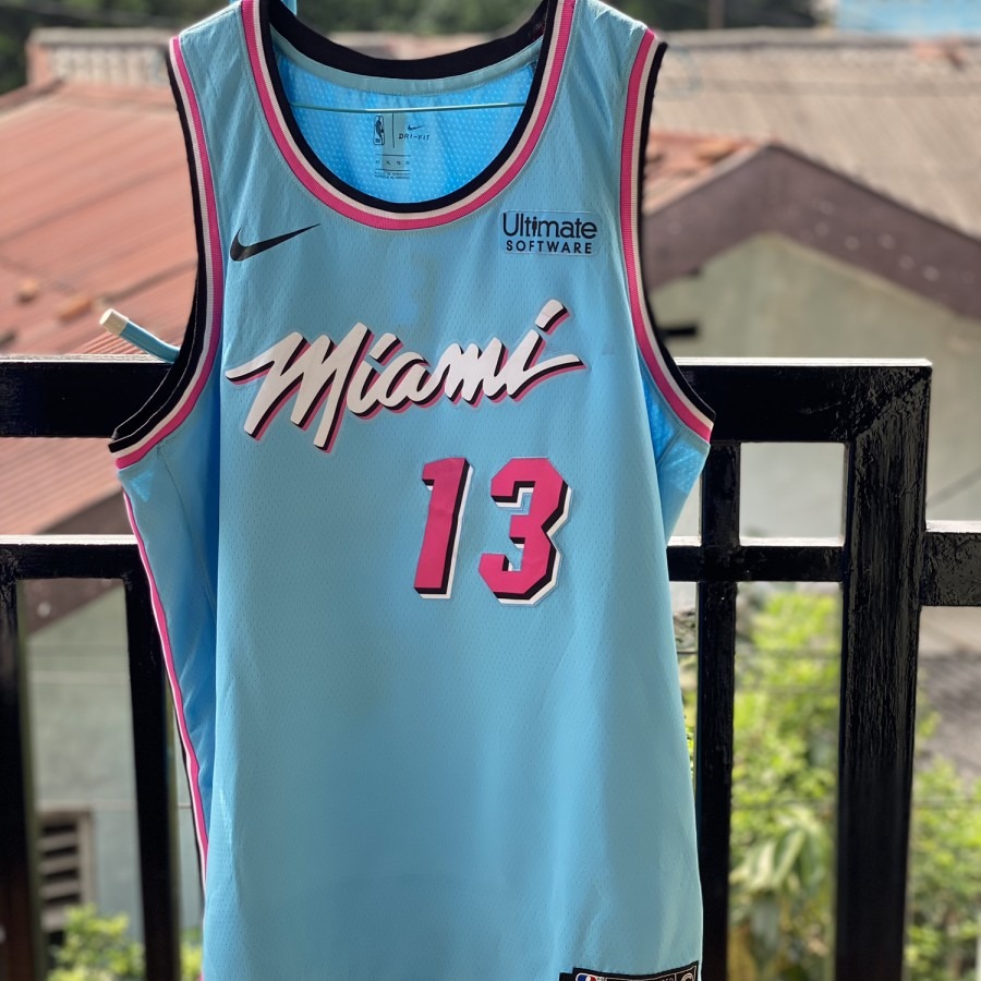 Bam Ado #13 Jersey Basket NBA Miami Heat Basketball Vice City Edition  Original Swingman Nike 100% Vicewave Size XL Kaos Baju Second Used Preloved