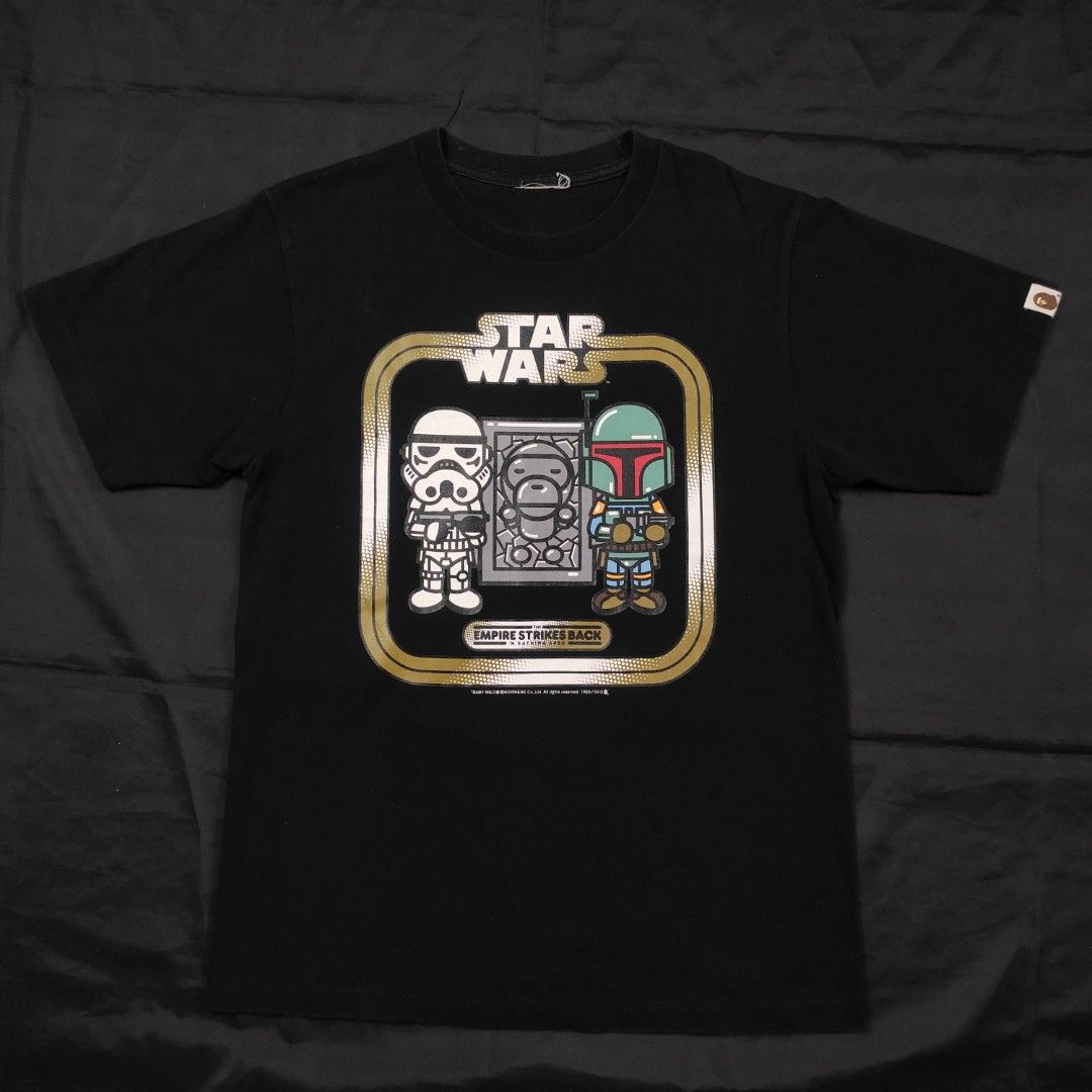 BAPE X STARWARS (Category: Tshirts & Polo Shirts ) located in Quezon City. Submitted by cyborgph (Listing ID 1247554794, Image 2). Description: BAPE X STARWARS 17.5 by 25 in good condition cut tag negotiable just shoot your offer.