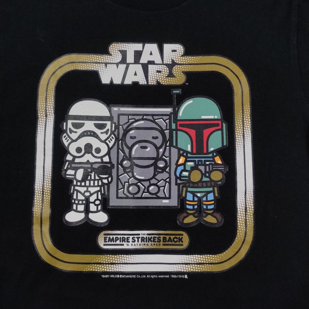 BAPE X STARWARS (Category: Tshirts & Polo Shirts ) located in Quezon City. Submitted by cyborgph (Listing ID 1247554794, Image 3). Description: BAPE X STARWARS 17.5 by 25 in good condition cut tag negotiable just shoot your offer.