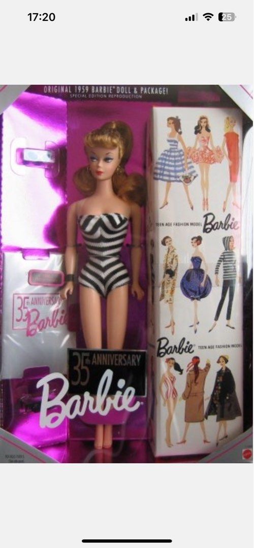 Barbie 35th Anniversary Special Edition Reproduction Of Original 1959 Barbie Doll Hobbies Toys Toys Games on Carousell