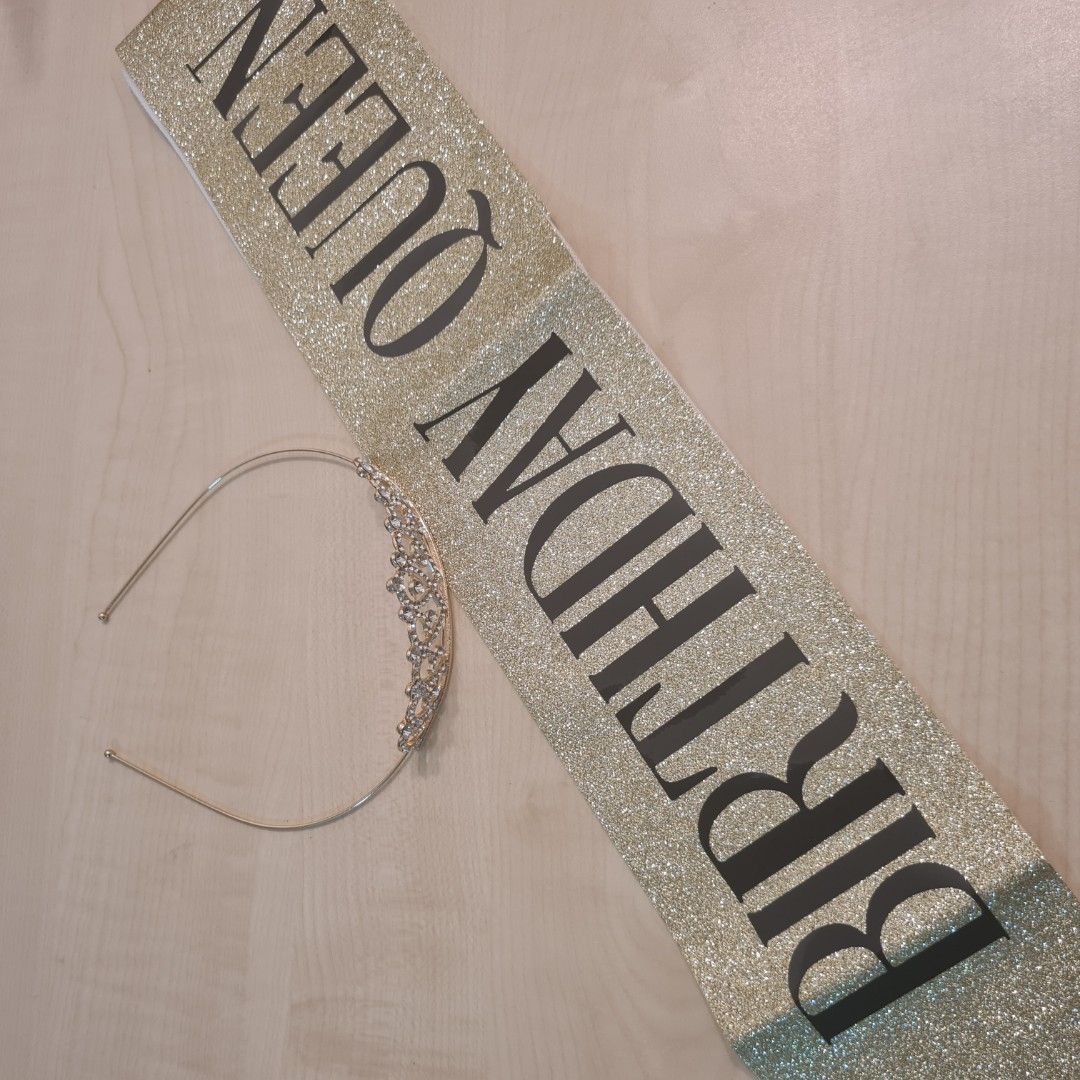 Birthday Queen sash and tiara set., Women's Fashion, Jewelry
