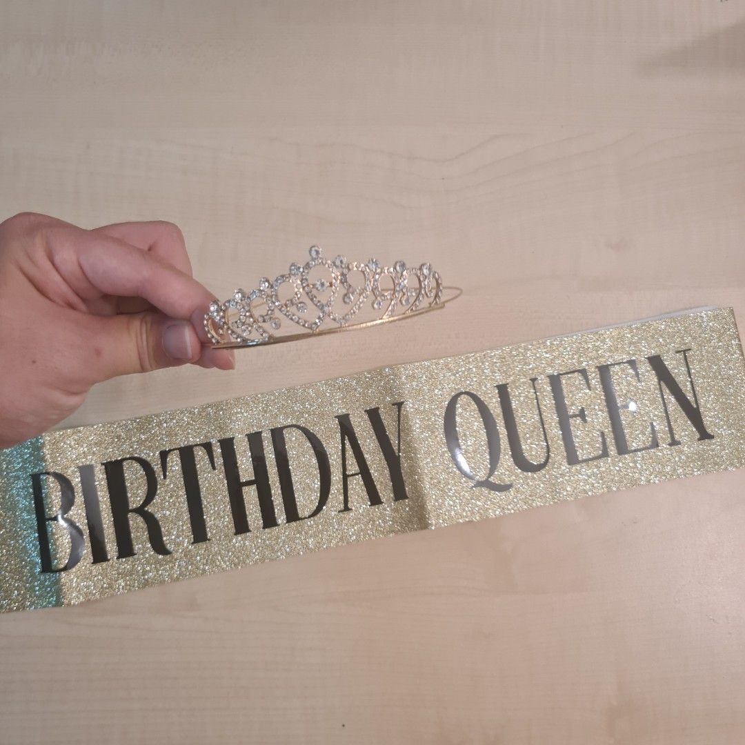 Birthday Queen sash and tiara set., Women's Fashion, Jewelry