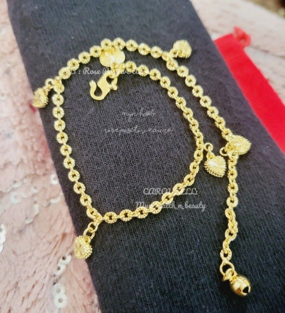 Gold plated top engraved bracelet