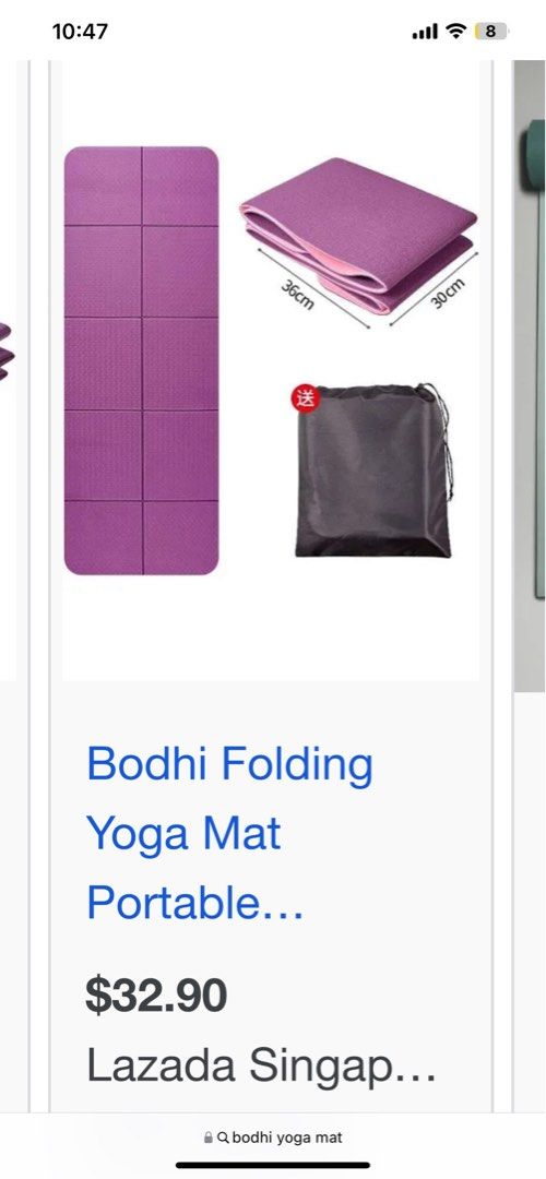 Brand new Bodhi yoga folding mat, Health & Nutrition, Health