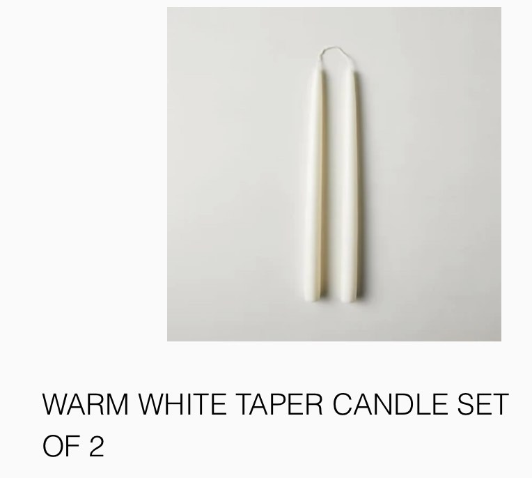 Brand new CB2 white taper candles set of 2, Furniture & Home Living