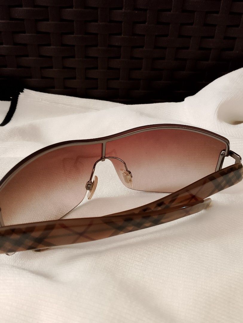 Burberry Brown Gradient B 3043 Shield Y2K Sunglasses