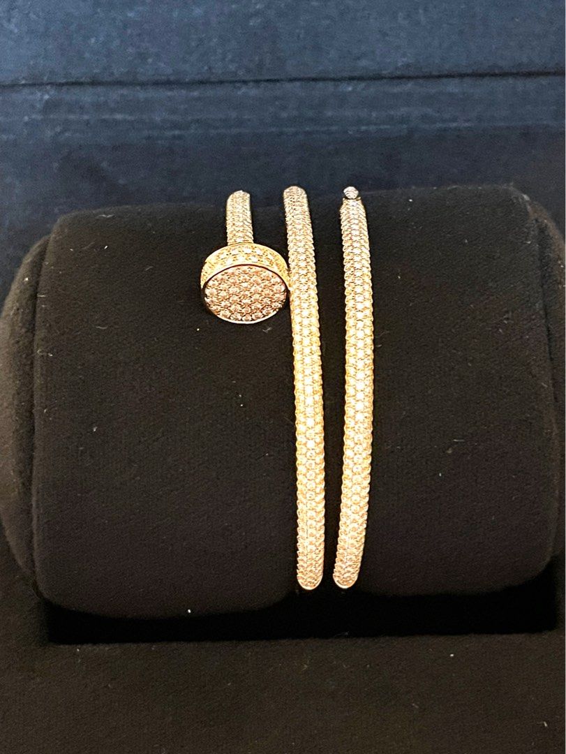 Cartier Juste un Clou Bracelet Full Diamond Pave in White Gold