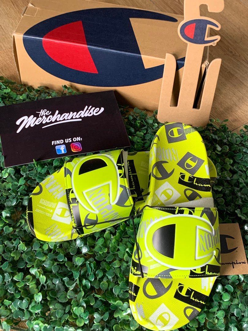Lime green champion new arrivals slides