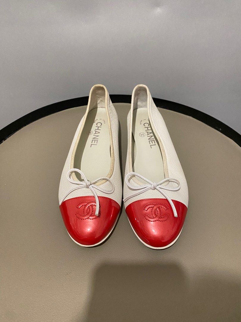 Red chanel deals ballerina flats