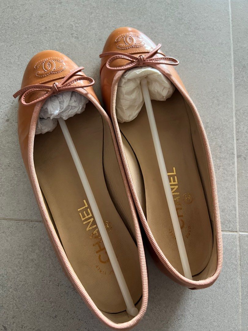Chanel Ballet Flats in Pink Patent, size 36.5